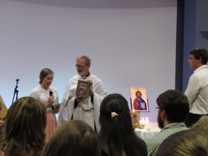 Baptismal Candidate making her vows